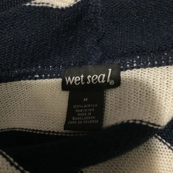 Wet seal Navy and White Striped Women's Sweater - Picture 3 of 3